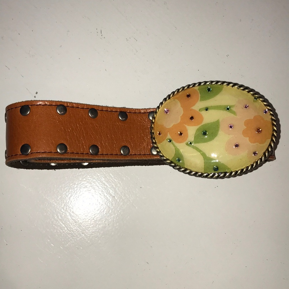 D.L. Rhein Leather Studded Belt and Belt Buckle